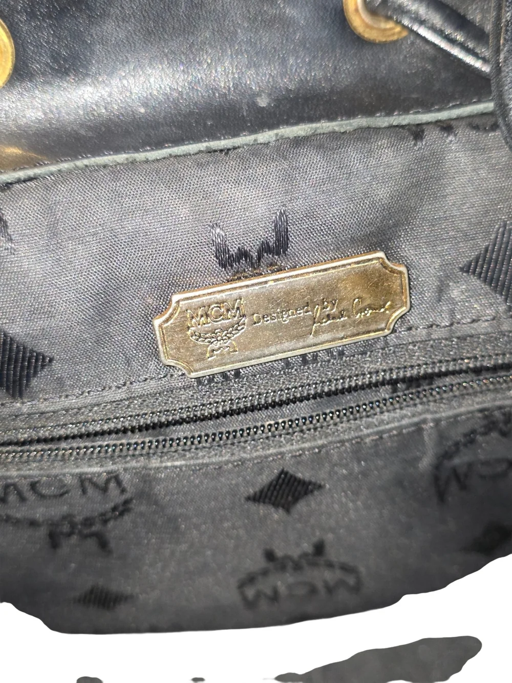 MCM Quilted Leather Black Backpack with Gold Hardware & Dustbag